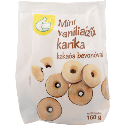 Auchan Tipp Mini vanília ízű karika 160 g