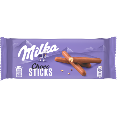 Milka Choco Sticks keksz alpesi tej felhasználásával készült tejcsokoládéval mártva 112 g