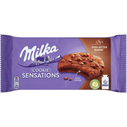 Milka közepén puha kakaós keksz alpesi tej felhasználásával készült tejcsokoládé darabokkal 156 g