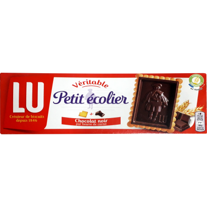 Formázott csokoládéval tetején bevont, vajas keksz 150 g