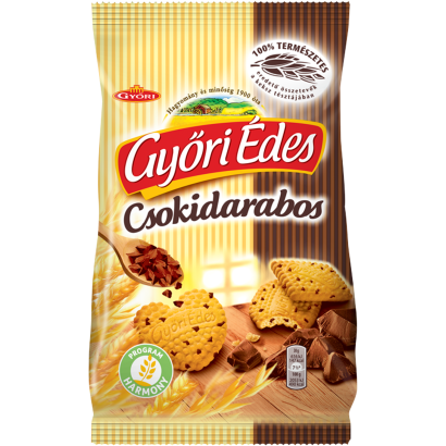 Győri Édes Csokidarabos omlós, mézes keksz csokoládédarabokkal 150 g