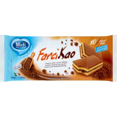Midi Farci Kao zsírszegény kakaós töltelékű sütő- és édesipari termék 10 x 28 g (280 g)