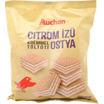 Auchan Kedvenc Citrom ízű krémmel (75%) töltött ostya 180 g