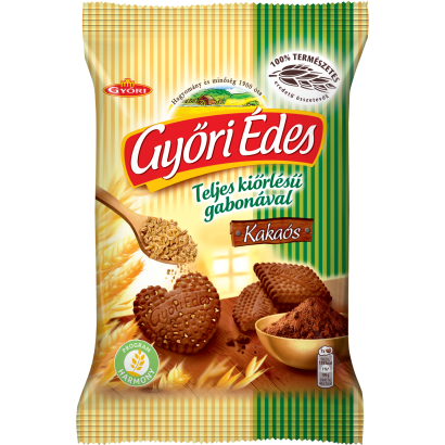 Győri Édes omlós, kakaós keksz teljes kiőrlésű búzaliszttel 150 g