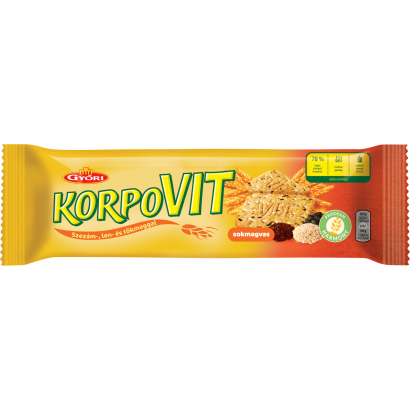Győri Korpovit ropogós, édes keksz teljes kiőrlésű gabonával és magokkal 174 g