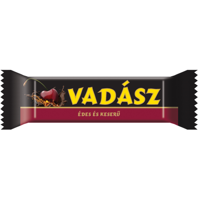 Vadász Édes és Keserű csokoládés-alkoholos meggyes krémmel töltött étcsokoládé szelet 25 g
