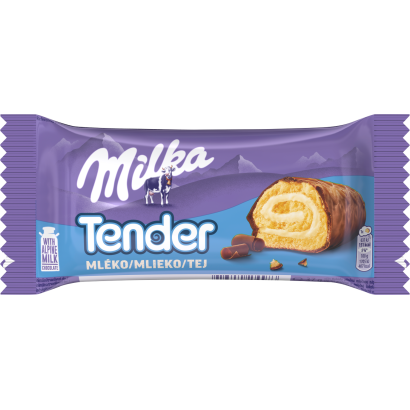 Milka Tender piskótatekercs tejes krémtöltelékkel tejcsokoládéval mártva 37 g