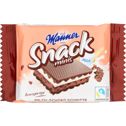 Manner Snack Minis ropogós kakaós ostyaszelet tejes és kakaós krémmel töltve 25 g