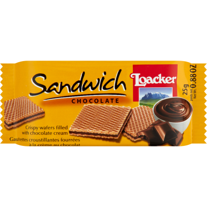 Loacker Sandwich Chocolate ropogós ostyák csokoládékrémmel töltve 25 g