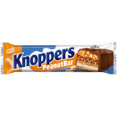 Knoppers PeanutBar tejkrémmel, földimogyorókrémmel töltött, tejcsokoládéval bevont ostyaszelet 40 g