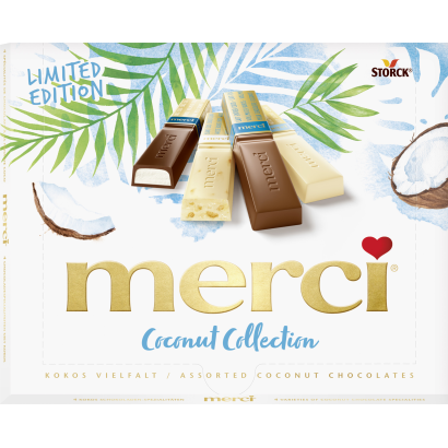 Merci Coconut Collection 4 féle kókuszos csokoládé válogatás 250 g