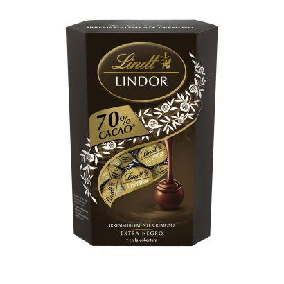 Lindt Lindor Extra keserű étcsokoládé pralinék lágyan olvadó töltelékkel 337 g