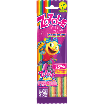 Zozole szivárványszínű gyümölcsízű szupersavanyú gumicukor 75 g