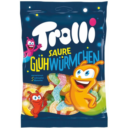 Trolli Sour Glowworms gumicukorka 100 g
