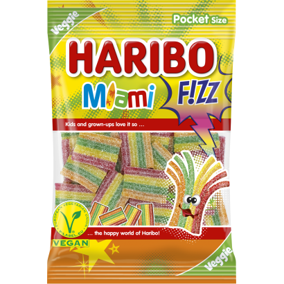 Haribo Miami Fizz gyümölcsízű gumicukorka 85 g