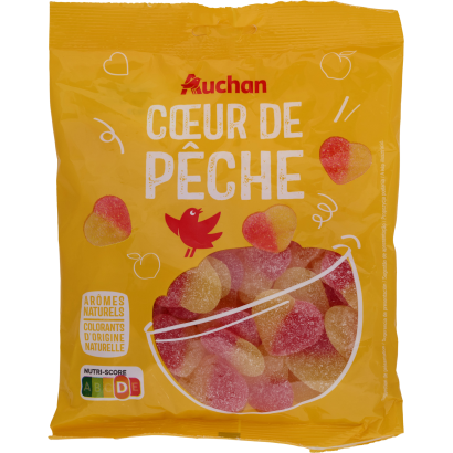 Auchan Kedvenc savanyú barack szív gumicukor 250 g