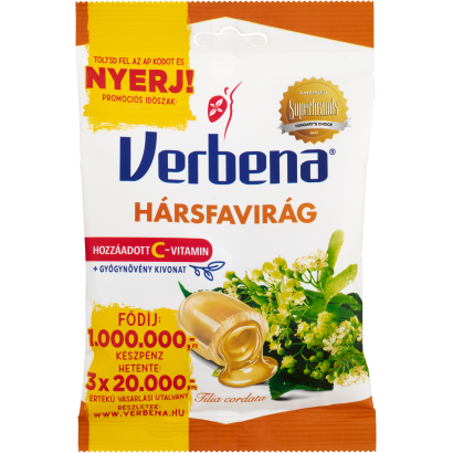 Verbena töltött keménycukorka hársfavirág kivonattal és C-vitaminnal 60 g