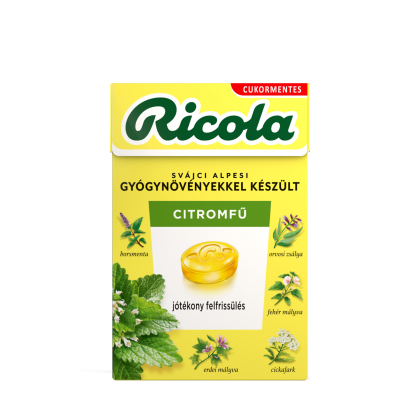 Ricola Citromfű cukormentes svájci gyógynövény cukorkák édesítőszerekkel 40 g