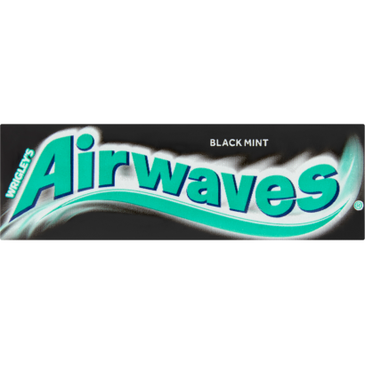 Airwaves Black Mint mentol- és ánizsízű cukormentes rágógumi édesítőszerrel 14 g