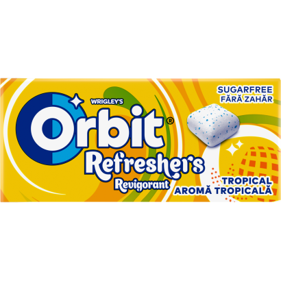 Orbit Refreshers Tropical gyümölcsízű cukormentes rágógumi édesítőszerrel 17,9 g