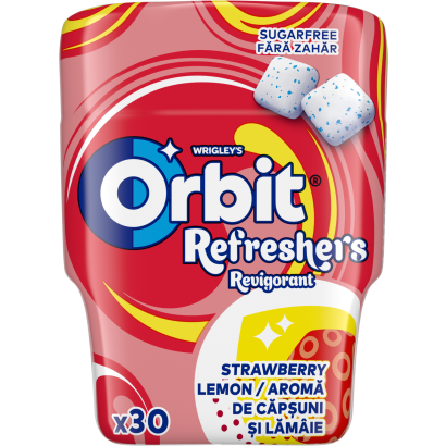 Orbit Refreshers eper- és citromízű cukormentes rágógumi édesítőszerrel 67 g