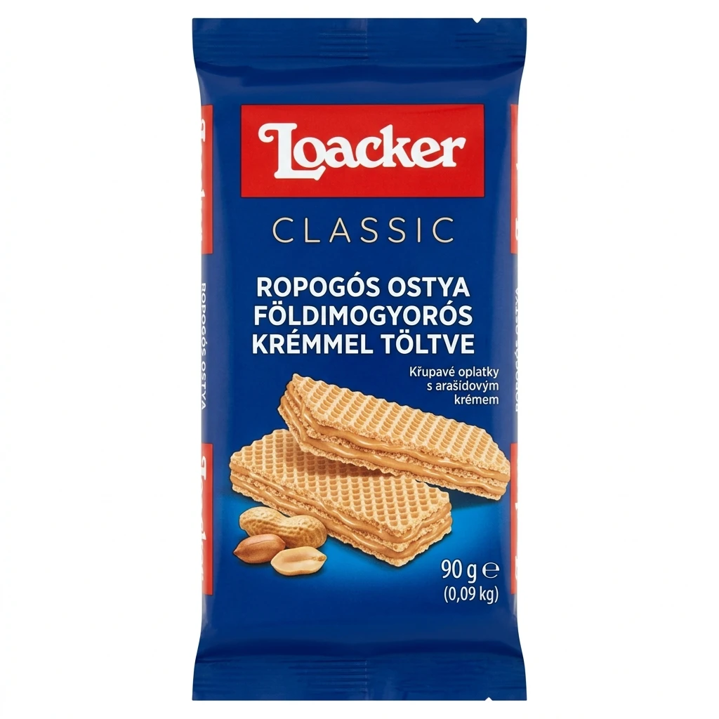 Loacker Classic ropogós ostya földimogyorós krémmel töltve 90 g