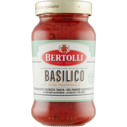 Bertolli Basilico paradicsomos tésztaszósz bazsalikommal és extra szűz olívaolajjal 400 g