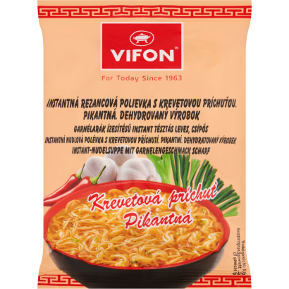 Vifon csípős garnélarák ízesítésű instant tésztás leves 60 g