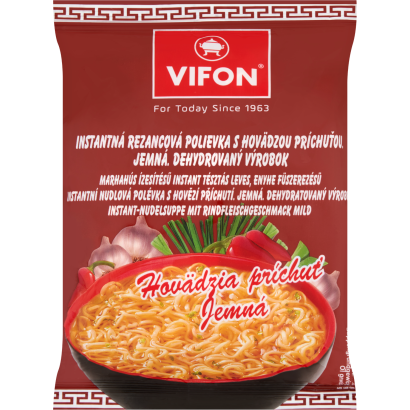 Vifon enyhe fűszerezésű marhahús ízesítésű instant tésztás leves 60 g