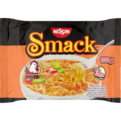 Nissin Smack csípős csirke ízű instant tésztaleves 100 g