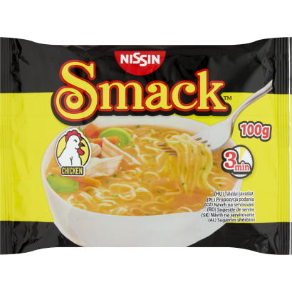 Nissin Smack csirke ízű instant tésztaleves 100 g