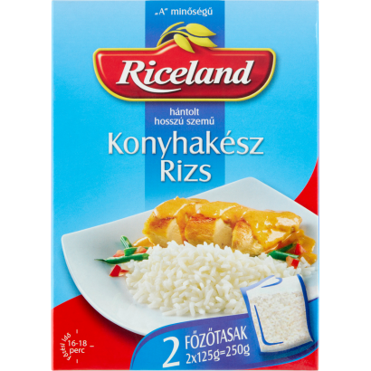 Riceland "A" minőségű hántolt, hosszú szemű, Konyhakész rizs 2 x 125 g (250 g)