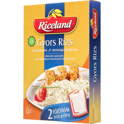 Riceland Gyors Rizs "A" minőségű hosszúszemű hántolt rizs 2 x 125 g (250 g)
