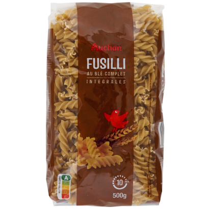 Auchan Kedvenc teljes kiőrlésű orsó száraztészta 500 g