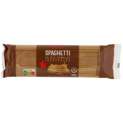 Auchan Kedvenc teljes kiőrlésű spagetti száraztészta 500 g