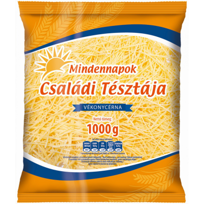 Mindennapok Családi Tésztája Vékonycérna 1000g tojás nélküli száraztészta 1 kg