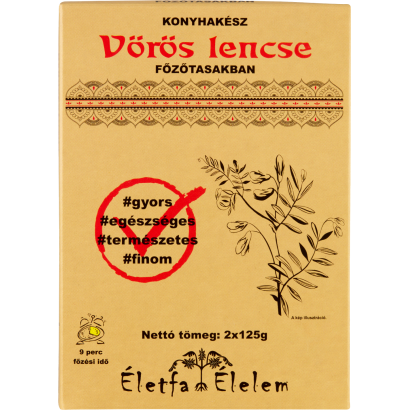 Életfa Élelem konyhakész vörös lencse főzőtasakban 2 x 125 g