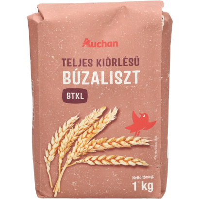 Auchan Kedvenc teljes kiőrlésű búzaliszt  1 kg