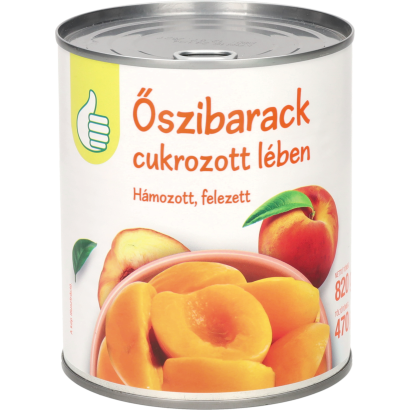 Auchan Tipp felezett őszibarack 820 g/470 g