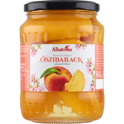 Albatross hámozott, felezett őszibarack cukrozott lében 700 g