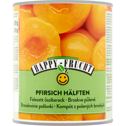 Happy Frucht hámozott, felezett őszibarack befőtt 820 g
