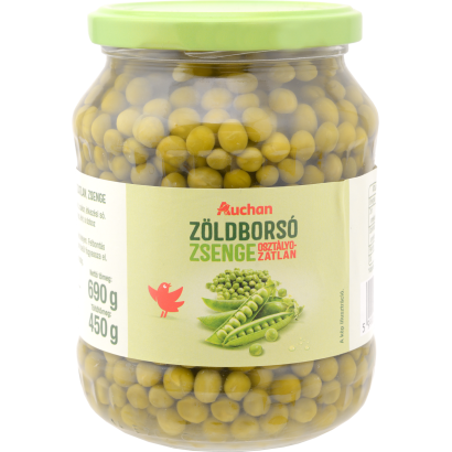 Auchan Kedvenc zöldborsó osztályozatlan, zsenge 690/450 g