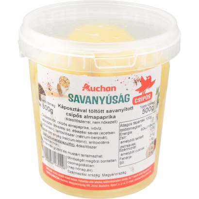 Auchan Kedvenc  Káposztával töltött savanyított almapaprika csípős vödrös 500 g