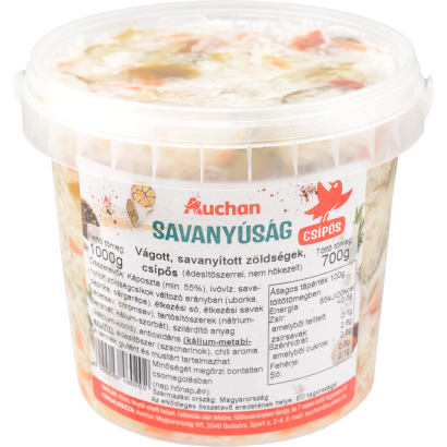 Auchan Kedvenc Vegyes savanyúság  csípős vödrös 700 g