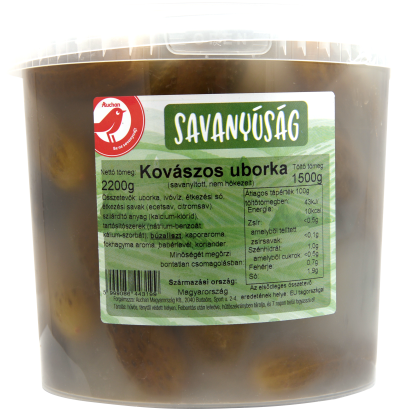 Auchan Kedvenc Kovászos uborka vödrös 1,5 kg
