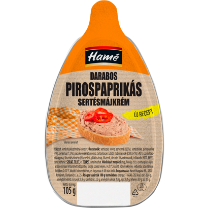 Hamé darabos pirospaprikás sertésmájkrém 105 g