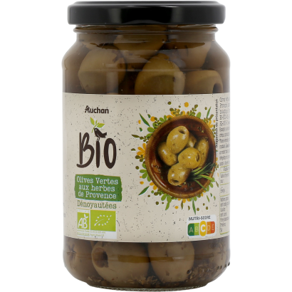 Auchan Kedvenc Bio magozott pasztőrözött zöld olajbogyó 160 g