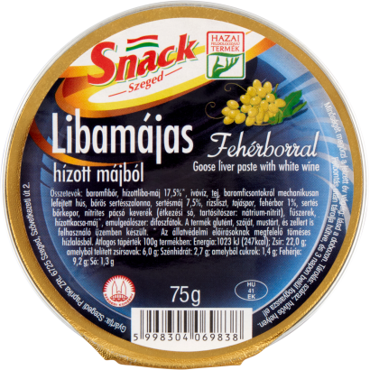 Snack Szeged libamájas hízott májból fehérborral 75 g
