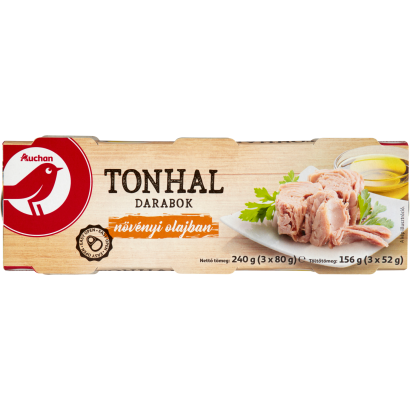 Auchan Kedvenc tonhal darabok növényi olajban 3 x 80 g (240 g)