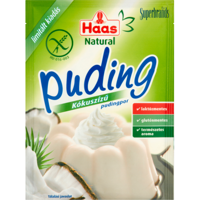 Haas Natural kókuszízű pudingpor 40 g